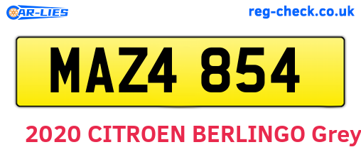 MAZ4854 are the vehicle registration plates.
