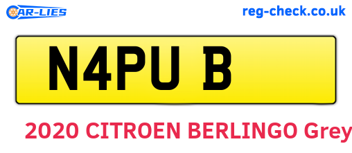N4PUB are the vehicle registration plates.