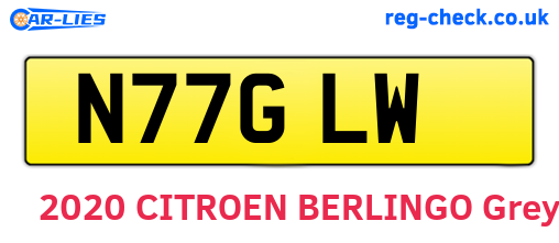 N77GLW are the vehicle registration plates.