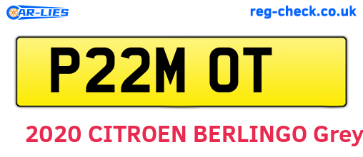 P22MOT are the vehicle registration plates.