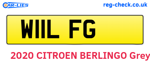 W11LFG are the vehicle registration plates.