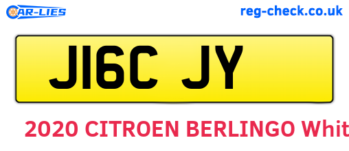 J16CJY are the vehicle registration plates.