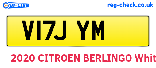 V17JYM are the vehicle registration plates.