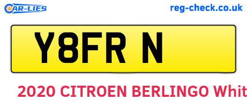 Y8FRN are the vehicle registration plates.