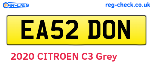 EA52DON are the vehicle registration plates.