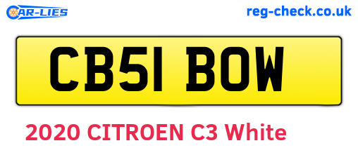 CB51BOW are the vehicle registration plates.