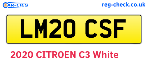 LM20CSF are the vehicle registration plates.