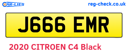 J666EMR are the vehicle registration plates.