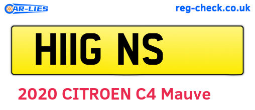 H11GNS are the vehicle registration plates.