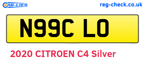 N99CLO are the vehicle registration plates.