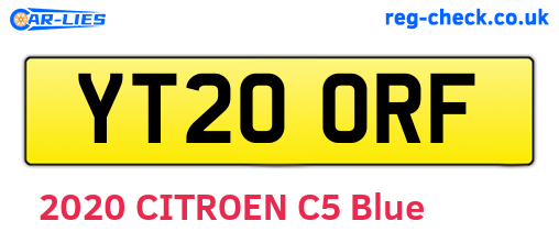 YT20ORF are the vehicle registration plates.