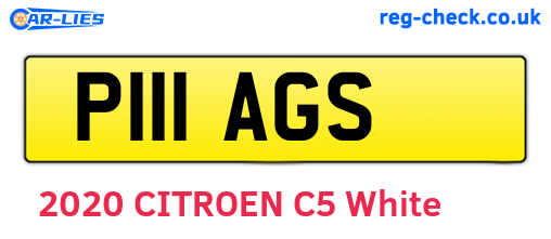P111AGS are the vehicle registration plates.
