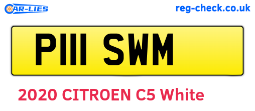 P111SWM are the vehicle registration plates.