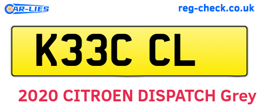 K33CCL are the vehicle registration plates.