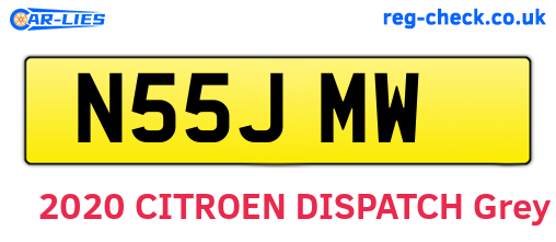 N55JMW are the vehicle registration plates.