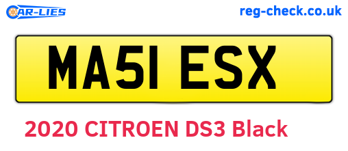 MA51ESX are the vehicle registration plates.