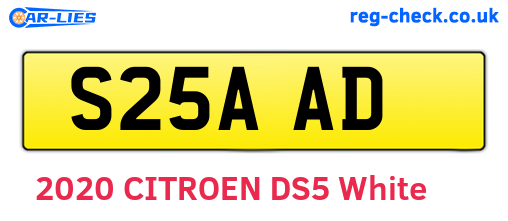 S25AAD are the vehicle registration plates.