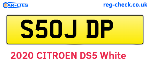 S50JDP are the vehicle registration plates.