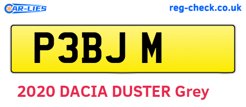 P3BJM are the vehicle registration plates.