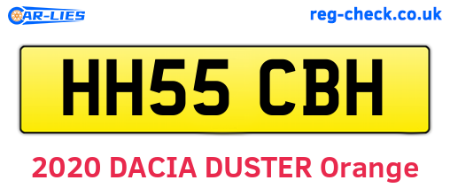 HH55CBH are the vehicle registration plates.