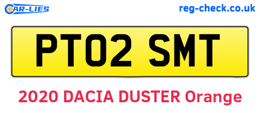 PT02SMT are the vehicle registration plates.