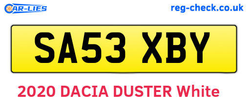 SA53XBY are the vehicle registration plates.
