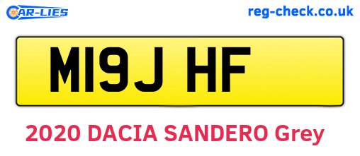 M19JHF are the vehicle registration plates.