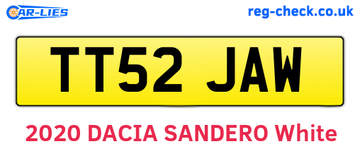 TT52JAW are the vehicle registration plates.