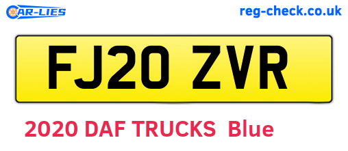 FJ20ZVR are the vehicle registration plates.