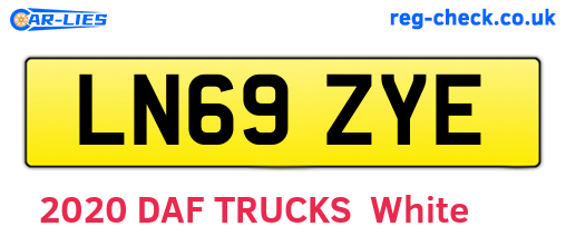 LN69ZYE are the vehicle registration plates.