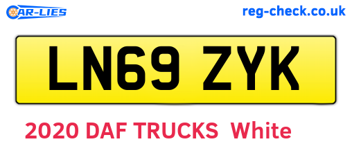 LN69ZYK are the vehicle registration plates.
