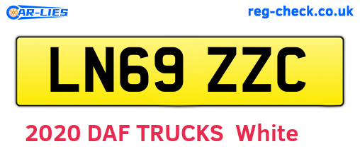 LN69ZZC are the vehicle registration plates.