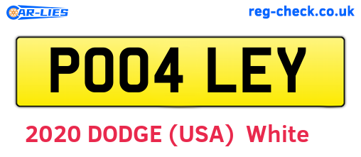 PO04LEY are the vehicle registration plates.