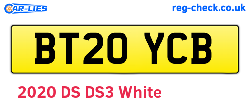 BT20YCB are the vehicle registration plates.
