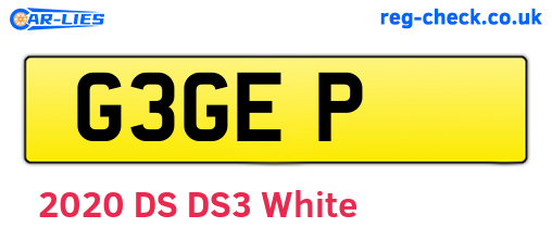 G3GEP are the vehicle registration plates.