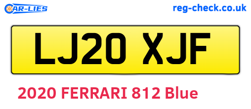 LJ20XJF are the vehicle registration plates.