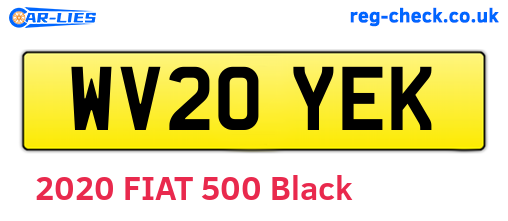 WV20YEK are the vehicle registration plates.