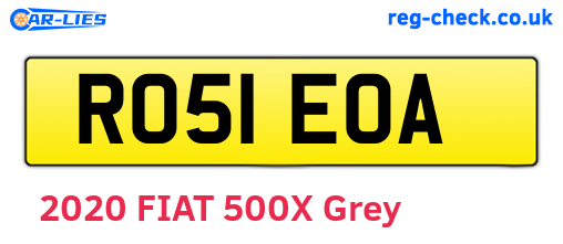 RO51EOA are the vehicle registration plates.
