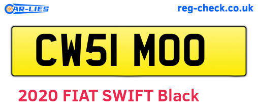 CW51MOO are the vehicle registration plates.
