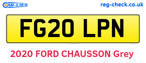 FG20LPN are the vehicle registration plates.