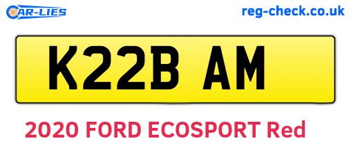 K22BAM are the vehicle registration plates.