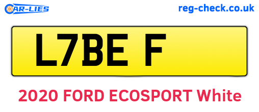 L7BEF are the vehicle registration plates.