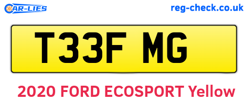 T33FMG are the vehicle registration plates.