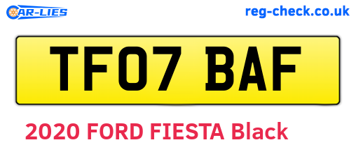 TF07BAF are the vehicle registration plates.