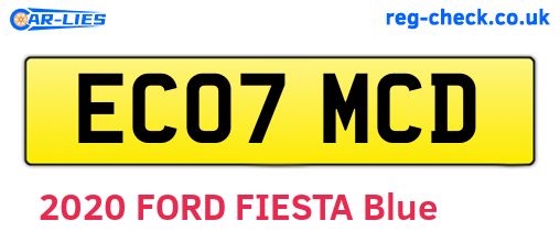 EC07MCD are the vehicle registration plates.
