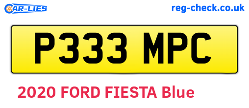 P333MPC are the vehicle registration plates.