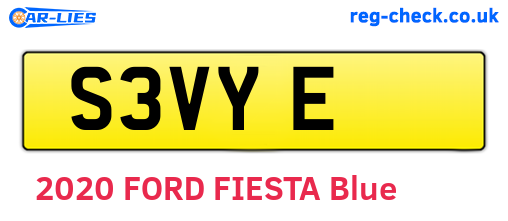 S3VYE are the vehicle registration plates.
