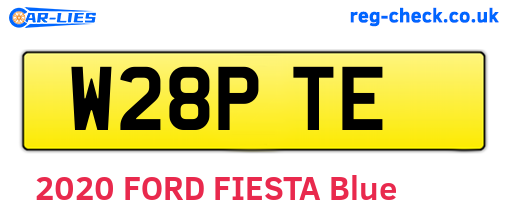 W28PTE are the vehicle registration plates.