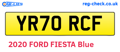 YR70RCF are the vehicle registration plates.