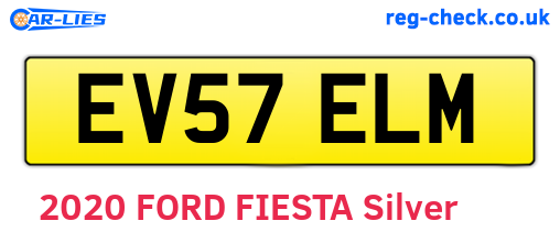 EV57ELM are the vehicle registration plates.